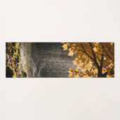 Rain pours from lush branches onto mossy ground ヨガマット (裏面(横))