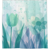 Rain Refreshed Daffodils Lavender Mint Seafoam シャワーカーテン (正面)