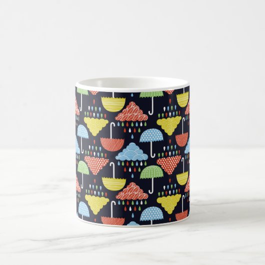 Rain seamless pattern コーヒーマグカップ (中央)