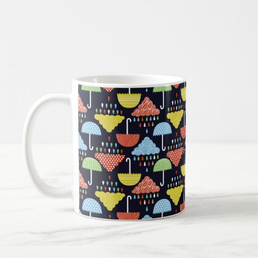 Rain seamless pattern コーヒーマグカップ (左)
