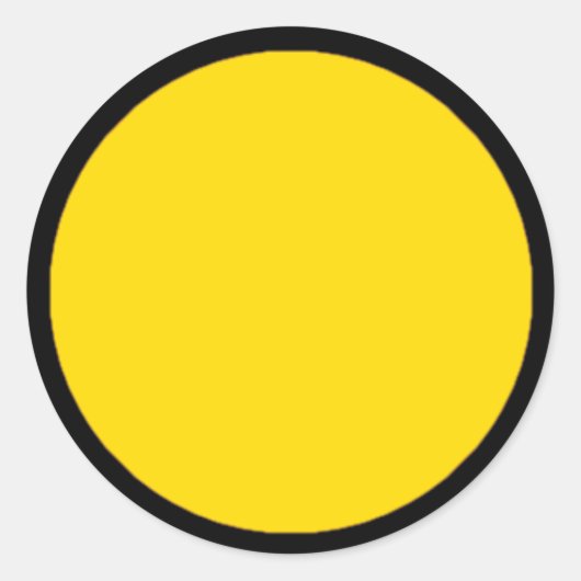 RAINBOゲームピースのステッカー – 黒の大きな黄色 ラウンドシール (正面)