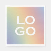 Rainbowの会社カスタムまたはビジネスのロゴ スタンダードランチョンナプキン (正面)