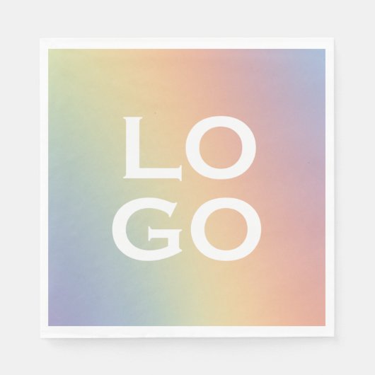 Rainbowの会社カスタムまたはビジネスのロゴ スタンダードランチョンナプキン (正面)