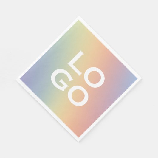 Rainbowの会社カスタムまたはビジネスのロゴ スタンダードランチョンナプキン (角)