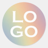 Rainbowの会社カスタムまたはビジネスのロゴ ラウンドシール (正面)