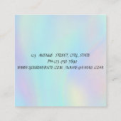 Rainbowカッコいい Holographicあなたのロゴを追加 スクエア名刺 (裏面)