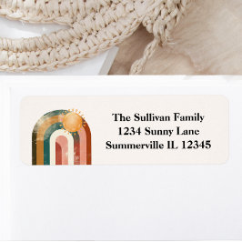 Rainbowカラフル and Sun Baby Showerのアドレス ラベル