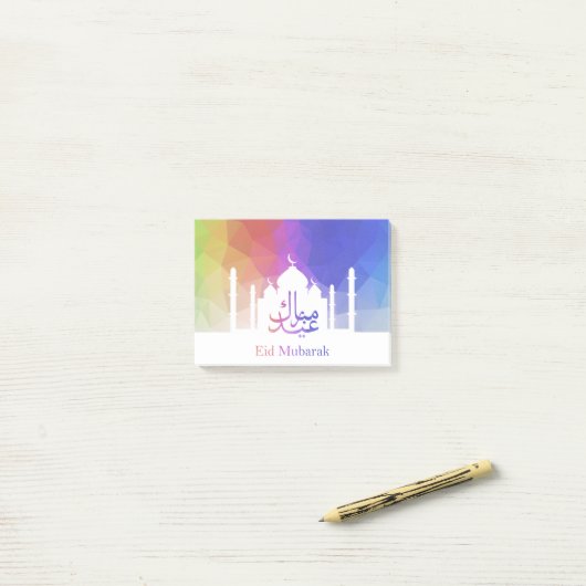 Rainbowカラフル Polygon Eid - Post-It Notes ポストイット (デスク上)