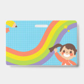 Rainbowカラフル Student Nameタグバッジ バッジ (裏面)