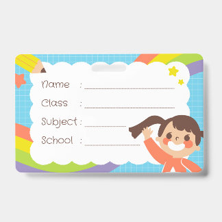 Rainbowカラフル Student Nameタグバッジ バッジ