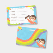 Rainbowカラフル Student Nameタグバッジ バッジ (正面＆裏面)