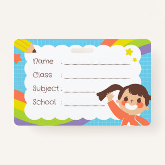 Rainbowカラフル Student Nameタグバッジ バッジ