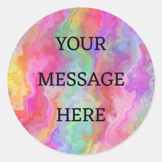 Rainbowスタンプをカスタマイズする ラウンドシール (正面)