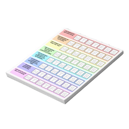 Rainbowタスク一覧ワークライフバランス週次 ノートパッド (回転)