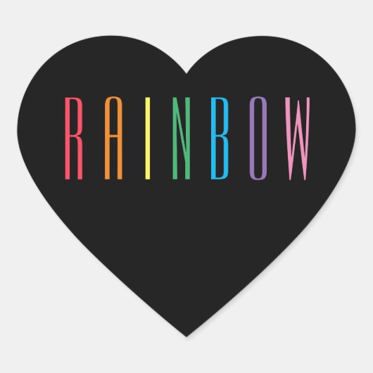 RAINBOWハートシール/黒 ハートシール (正面)