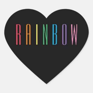 RAINBOWハートシール/黒 ハートシール