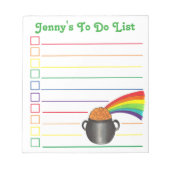 RainbowポットパーソナライズされたTo Doリスト ノートパッド (正面)