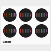 RAINBOWラージラウンドシール/ブラック ラウンドシール (シート)