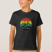 Rainbow上の名前Bicycle Bikeを追加グランジする Tシャツ (正面)