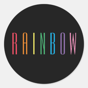 RAINBOW小さな丸いシール/黒 ラウンドシール