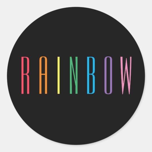 RAINBOW小さな丸いシール/黒 ラウンドシール (正面)