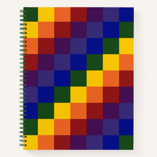 Rainbow市松模様に Sketchノート ノートブック (正面)