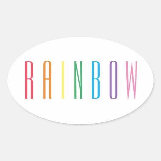 RAINBOW楕円ステッカー 楕円形シール (正面)