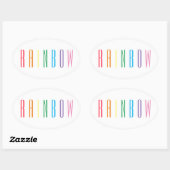 RAINBOW楕円ステッカー 楕円形シール (シート)