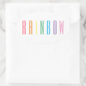 RAINBOW楕円ステッカー 楕円形シール (バッグ)