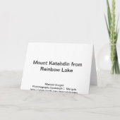 rainbow湖からの山Katahdin カード (裏面)