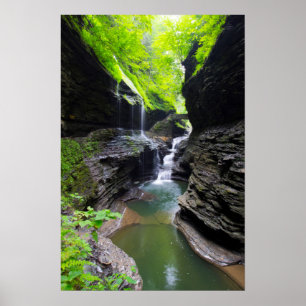 Rainbow滝&カスケード、Watkins Glen、ニューヨーク ポスター