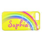 Rainbow独自の名前を追加する黄色のiphoneケース Case-Mate iPhoneケース (裏面(横))