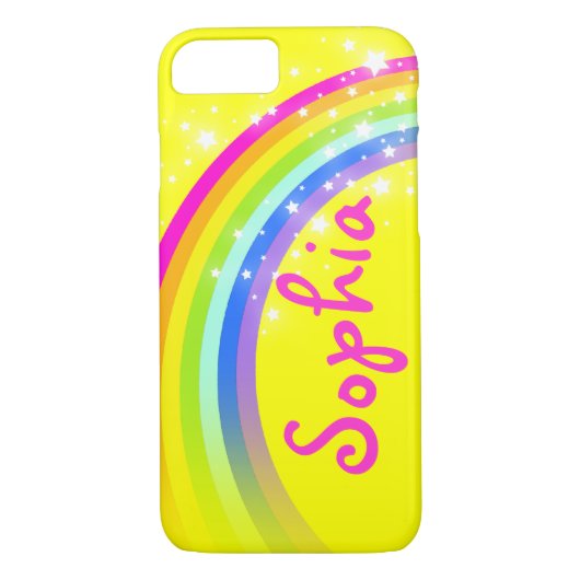 Rainbow独自の名前を追加する黄色のiphoneケース Case-Mate iPhoneケース (裏面)