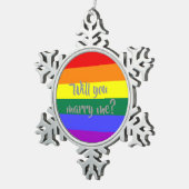 #rainbow結婚提案クリスマスの装飾 スノーフレークピューターオーナメント (右)