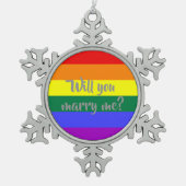 #rainbow結婚提案クリスマスの装飾 スノーフレークピューターオーナメント (正面)