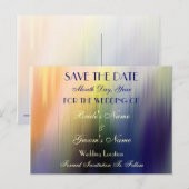 Rainbow絵を描 Save the Dateの結婚ポストカード 案内ポストカード (正面/裏面)