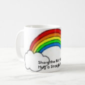 RAINBOW2は、虹を、抱き締めますStraigh人を共有します コーヒーマグカップ (正面左)