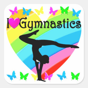 RAINBOW かわいらし I LOVE GUMSTICS STICKERS スクエアシール