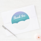 Rainbow カラフル Cloud Thank ラウンドシール (封筒)
