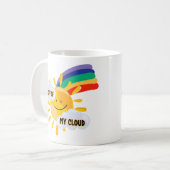 Rainbow カラフル Get From My Cloud コーヒーマグカップ (正面左)