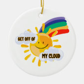 Rainbow カラフル Get From My Cloud セラミックオーナメント (正面)
