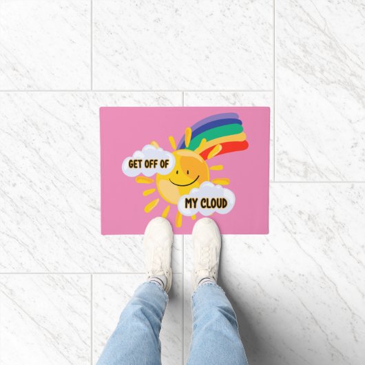 Rainbow カラフル Get From My Cloud ドアマット (室内)