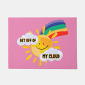 Rainbow カラフル Get From My Cloud ドアマット (正面)