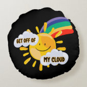 Rainbow カラフル Get From My Cloud ラウンドクッション (裏面)