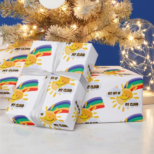 Rainbow カラフル Get From My Cloud ラッピングペーパー (クリスマス)