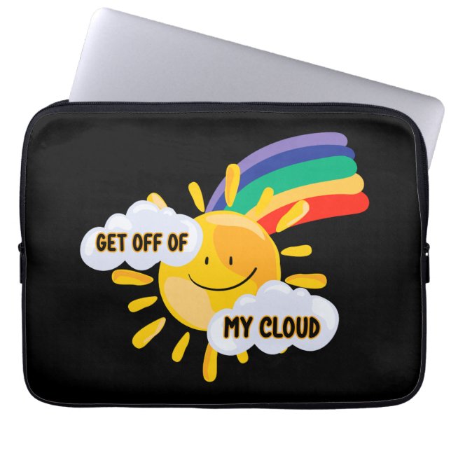 Rainbow カラフル Get From My Cloud ラップトップスリーブ (正面)