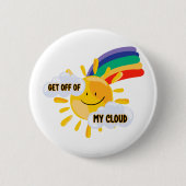 Rainbow カラフル Get From My Cloud 缶バッジ (正面)