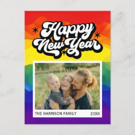 Rainbow カラフル Happy New Year Scriptの写真 ポストカード