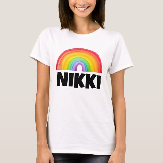 RAINBOW パーソナライズされた Tシャツアドオン名 Tシャツ (正面)