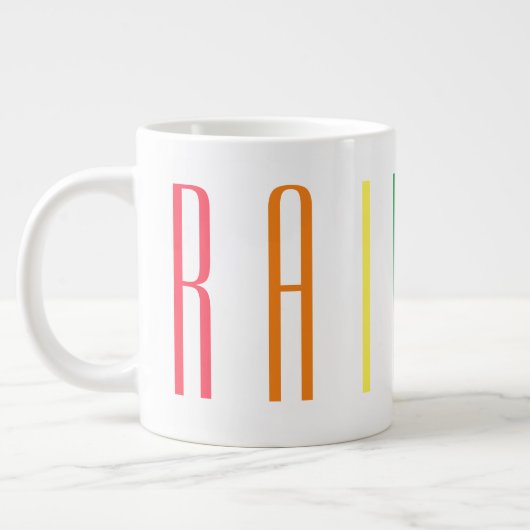 RAINBOW ビッグ ホワイトマグ ジャンボコーヒーマグカップ (左)